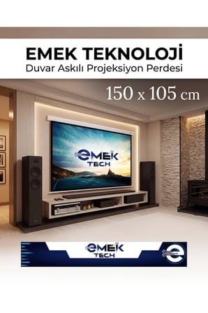 Taşınabilir Akıllı Kumaş Projeksiyon Perdesi 150x105cm, Işık Geçirmez, 4K-8K