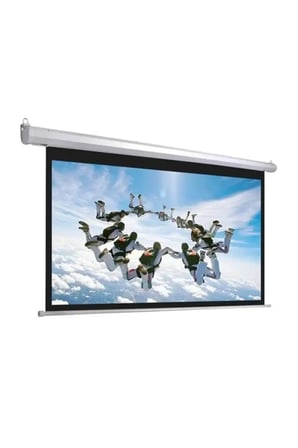 Motorlu Duvar Perdesi 200x200 cm, Beyaz Kasa, Projeksiyon İçin Ideal