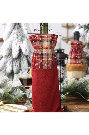 Yılbaşı Temalı Şarap Kılıfı Çantası Noel 1 Adet