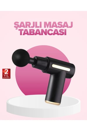 Derin Kas Terapisi Masaj Tabancası, 6 Kademe, 4 Başlıklı, Şarjlı, Sessiz
