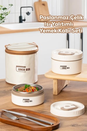 Paslanmaz Çelik Vakumlu Isı Yalıtımlı Yemek Termosu