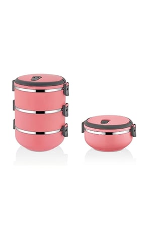 3'lü Ve Tekli Pembe Sefer Tası Seti