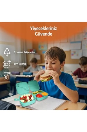 Bölmeli Beslenme Kutusu, Çocuk Kahvaltı Saklama Kabı, Öğrenci Okul Piknik