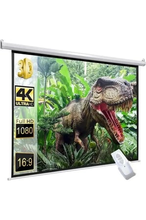 Motorlu Projeksiyon Perdesi 200x150 cm Beyaz Kasalı