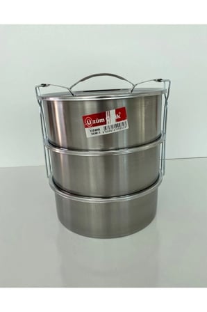 Sefer Tası 3 Lü 5 Kişilik Yemek Saklama Kabı 21x7 Cm