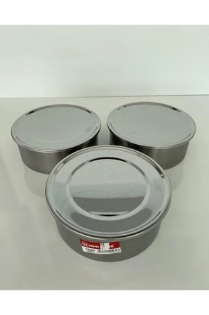 Sefer Tası 3 Lü Yemek Saklama Kabı 2 Kişilik 15x6 Cm