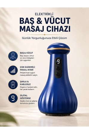 Elektrikli Masaj Başlığı, Vücut Masajı İçin Uygun, Rahatlatıcı ve Etkili