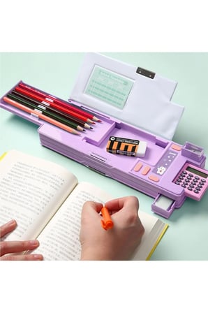 Sevimli Uzay Unicorn Temalı Çok Fonksiyonlu Otomatik Kalemlik ve Hesap Makinesi