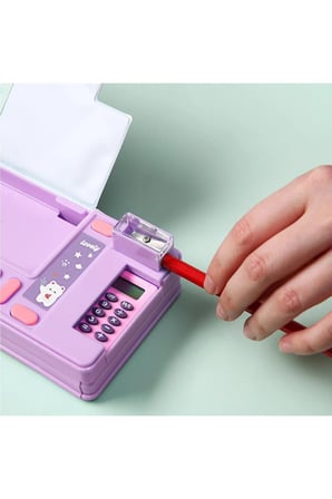 Sevimli Uzay Unicorn Temalı Çok Fonksiyonlu Otomatik Kalemlik ve Hesap Makinesi