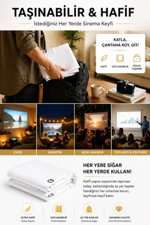 100x150 cm Katlanabilir Taşınabilir Projeksiyon Perdesi