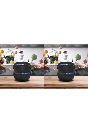 Füme Renk 3 Katlı Sızdırmaz Yemek Termosu Sefer Tası
