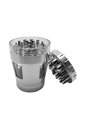 50 mm Silver Pencereli Tütün Baharat Herbal Öğütücü Parçalayıcı