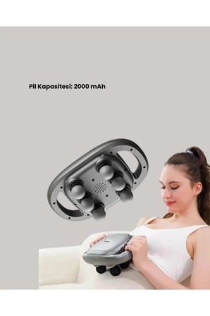 Şarjlı Masaj Aleti, 6 Başlık, Ergonomik Gövde, Uzun Pil Ömrü