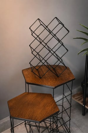 8 Raflı Metal Tel Şaraplık ve Çok Amaçlı Sunumluk