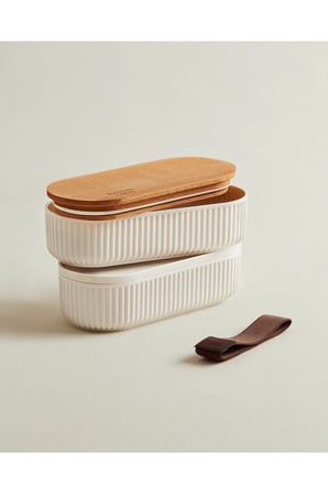 500ml Ahşap Kapaklı Lunch Box 2'li