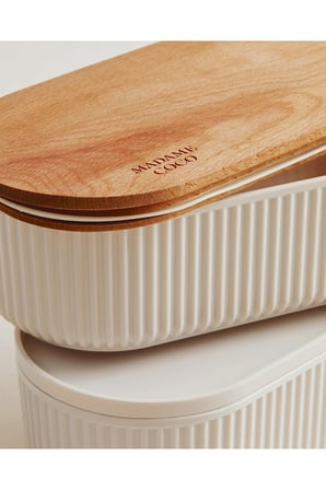 500ml Ahşap Kapaklı Lunch Box 2'li