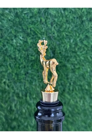 Ren Geyiği Yılbaşı Temalı Gold Metal Şişe Tıpası