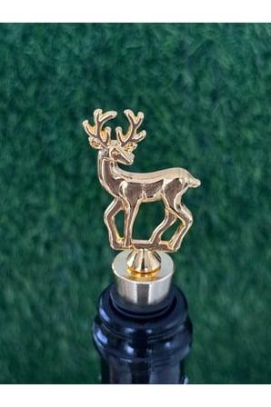 Ren Geyiği Yılbaşı Temalı Gold Metal Şişe Tıpası