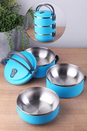3 Katlı Sızdırmaz Yemek Termosu Sefer Tası