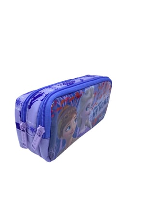 Mor Çift Bölmeli Frozen II Kalem Çantası, Şık ve Pratik Tasarım
