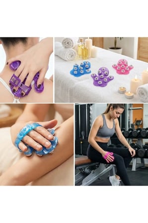 9 Bilyeli Vücut Masaj Eldiveni – Boyun, Bacak, Kalça ve Vücut Bakımı