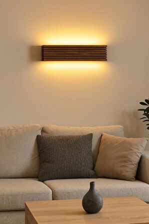 Yansıtma Tasarımlı Çift Yönlü Ahşap Salon Hol Cafe Otel Duvar Aplik Avize