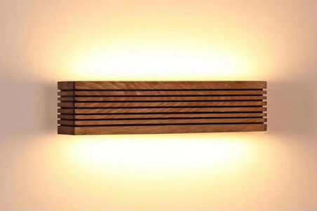 Yansıtma Tasarımlı Çift Yönlü Ahşap Salon Hol Cafe Otel Duvar Aplik Avize