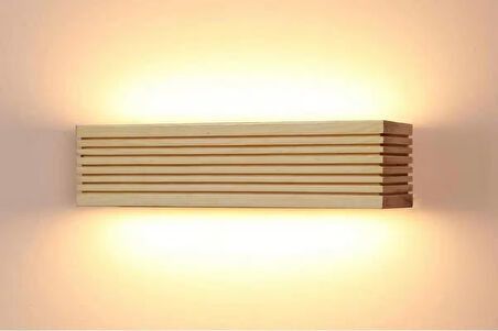 Yansıtma Tasarımlı Çift Yönlü Ahşap Salon Hol Cafe Otel Duvar Aplik Avize