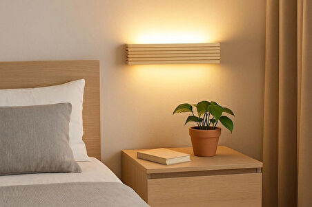 Yansıtma Tasarımlı Çift Yönlü Ahşap Salon Hol Cafe Otel Duvar Aplik Avize