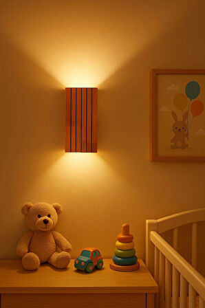 Yansıtma Tasarımlı Çift Yönlü Ahşap Salon Hol Cafe Otel Duvar Aplik Avize