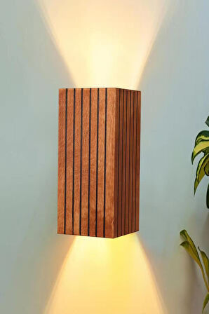 Yansıtma Tasarımlı Çift Yönlü Ahşap Salon Hol Cafe Otel Duvar Aplik Avize