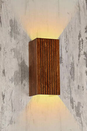 Yansıtma Tasarımlı Çift Yönlü Ahşap Salon Hol Cafe Otel Duvar Aplik Avize