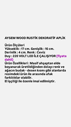 Yansıtma Tasarımlı Çift Yönlü Ahşap Salon Hol Cafe Otel Duvar Aplik Avize