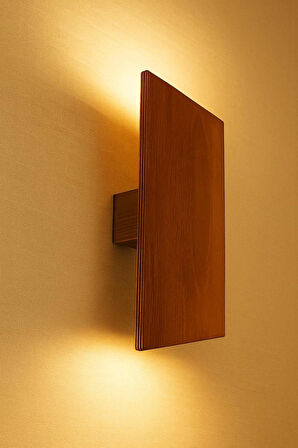 Yansıtma Tasarımlı Çift Yönlü Ahşap Salon Hol Cafe Otel Duvar Aplik Avize