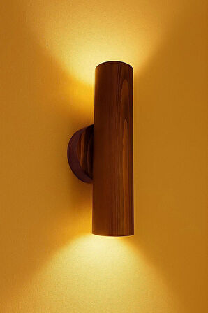 Masif Ahşap Yansıtma Tasarımlı Çift Yönlü Salon Hol Cafe Otel Duvar Aplik Avize