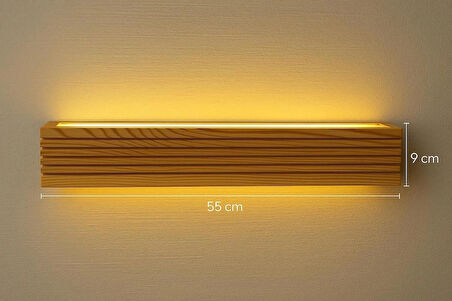 Duvar Aplik Yansıtma Tasarımlı Çift Yönlü Ahşap Salon Hol Cafe Otel Duvar Aplik Avize