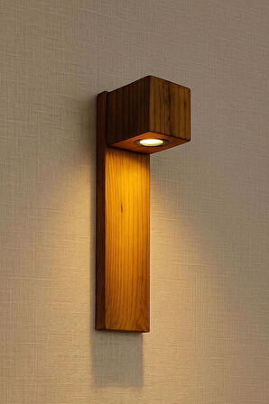 Yansıtma Tasarımlı Tek Yönlü Ahşap Salon Hol Cafe Otel Duvar Aplik Avize