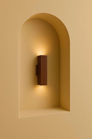 Duvar Apliği Yansıtma Tasarımlı Çift Yönlü Ahşap Salon Hol Cafe Otel Duvar Apliği