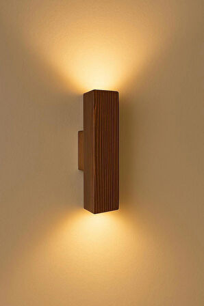 Duvar Apliği Yansıtma Tasarımlı Çift Yönlü Ahşap Salon Hol Cafe Otel Duvar Apliği