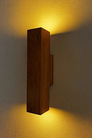 Duvar Apliği Yansıtma Tasarımlı Çift Yönlü Ahşap Salon Hol Cafe Otel Duvar Apliği