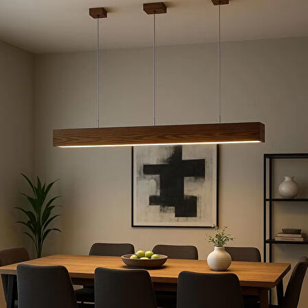 Ahşap Avize Rustik Dekoratif  Yemek Odası Salon Cafe Aydınlatma