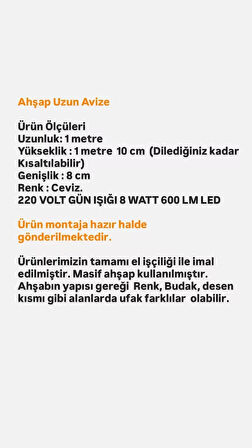 Ahşap Avize Rustik Dekoratif  Yemek Odası Salon Cafe Aydınlatma