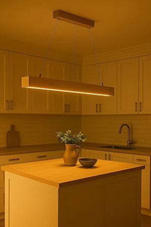 Ahşap Avize Rustik Dekoratif Yemek Odası Salon Cafe Aydınlatma