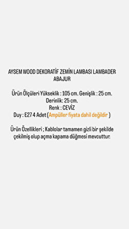 Zemin Lambası Lambader Abajur Salon Otel Ofis Köşe Lambası