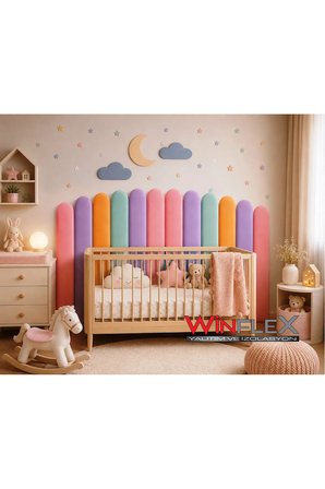 WİNFLEX YATAK  BAŞLIK  AY VE BULUT SET  DEKORASYON PANEL 180CM-ÇOK RENKLİ