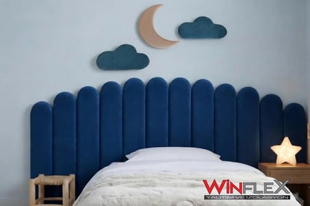 WİNFLEX YATAK  BAŞLIK  AY VE BULUT SET  DEKORASYON PANEL 180CM-MAVİ