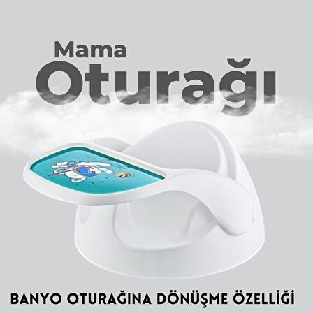 Çok Amaçlı Mama Sandalyesi Beyaz 