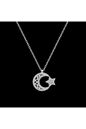 Modahilye 925 Ayar Gümüş Ayyıldız Kolye