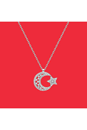 Modahilye 925 Ayar Gümüş Ayyıldız Kolye