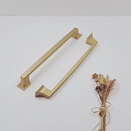 Ay-Az Kulp Kürdevan 160MM Modern Şık Metal Mat Altın Mutfak Banyo Dolap Çekmece Kulpu